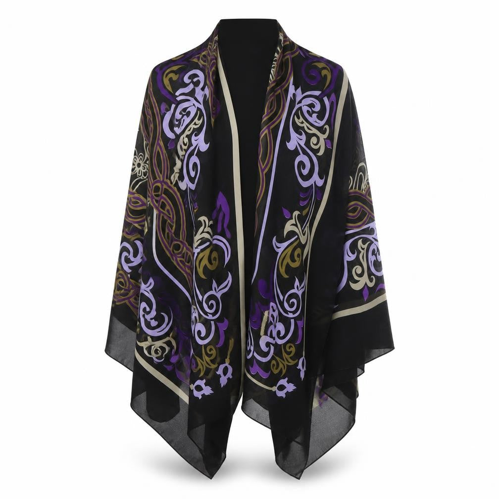 Kelebek Folar Womens Black Floral   Shawl/Wrap