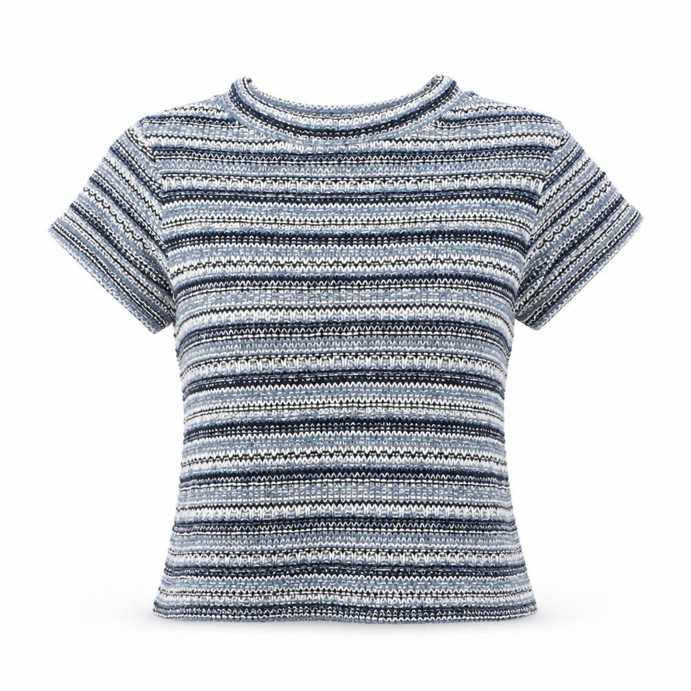 River Island Womens Blue Striped Knit Pullover Jumper Size 8
