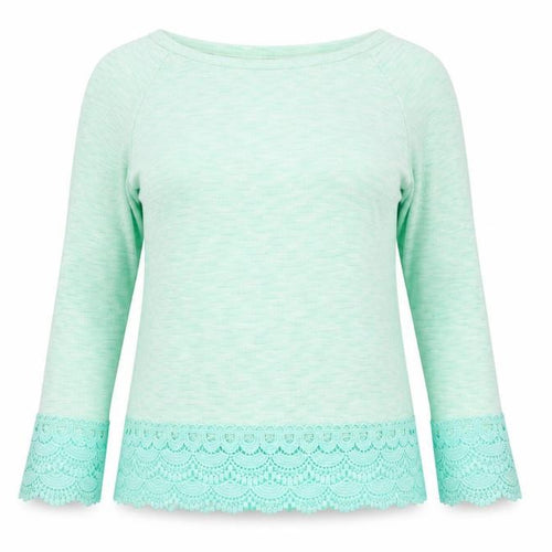Paramour Womens Green  Knit Pullover Jumper Size M  - Crochet detail
