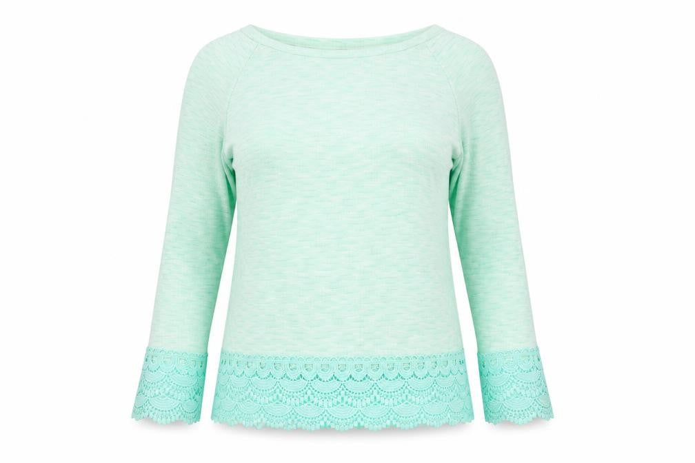 Paramour Womens Green  Knit Pullover Jumper Size M  - Crochet detail