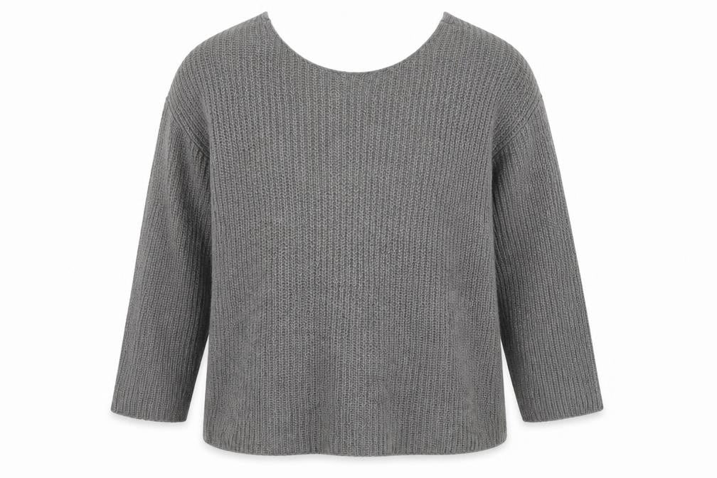 Front view of H&M women’s grey knit jumper, size L