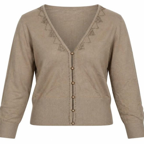 Text Womens Beige   Pullover Jumper Size M