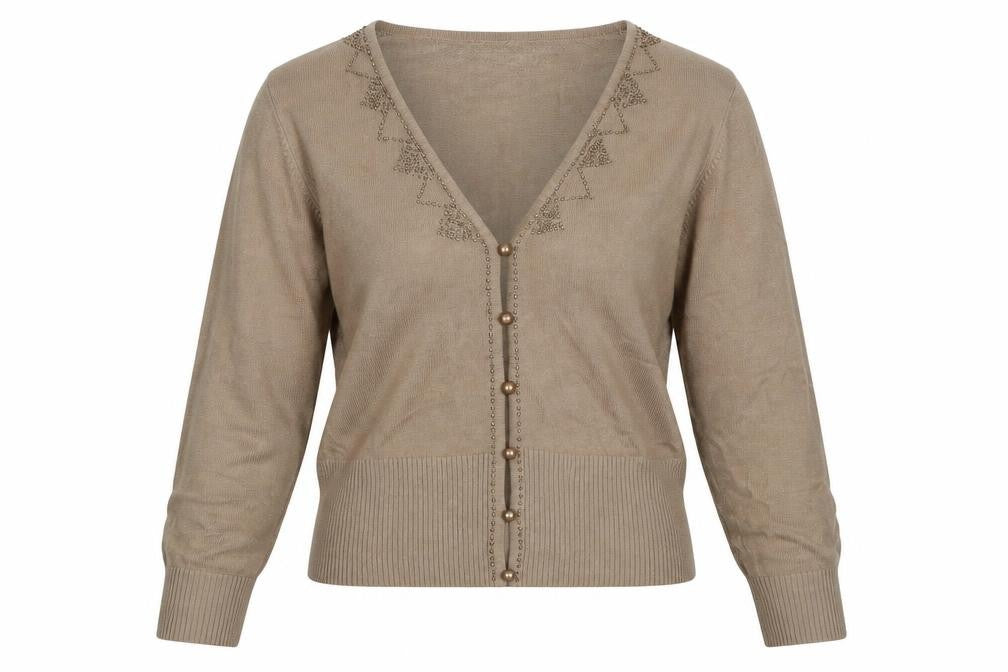 Text Womens Beige   Pullover Jumper Size M