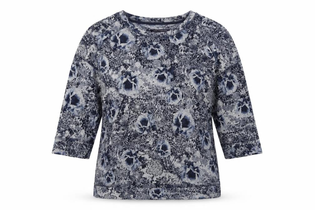 Marks and Spencer Womens Blue Floral  Pullover Jumper Size 14