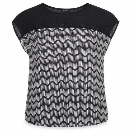 Papaya Womens Black Geometric  Basic Blouse Size 12
