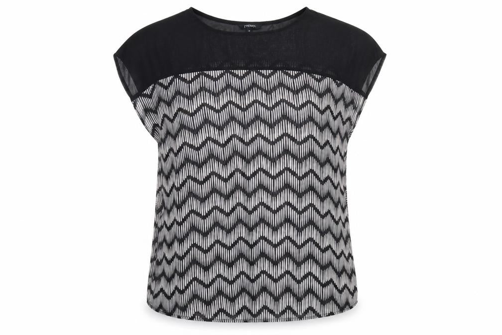 Papaya Womens Black Geometric  Basic Blouse Size 12