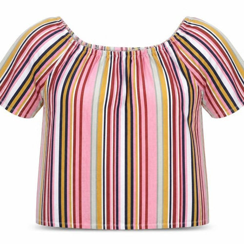 George Womens Pink Striped  Basic Blouse Size 16