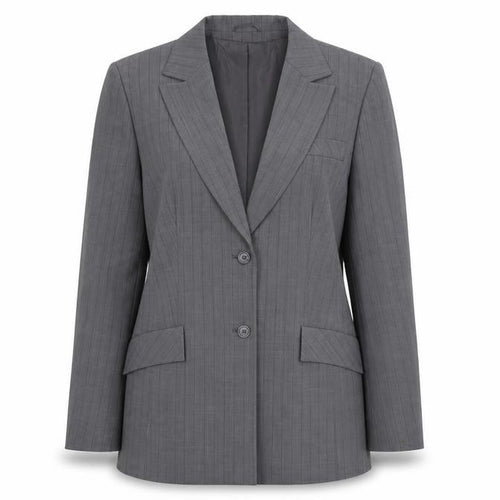 Select Womens Grey Striped  Jacket Suit Jacket Size 16