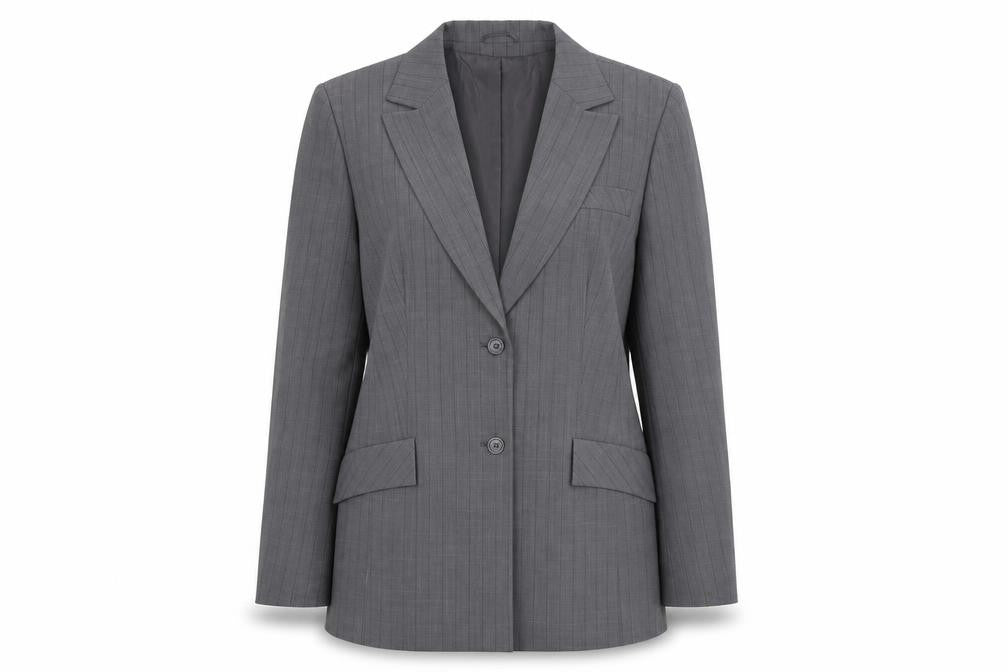 Select Womens Grey Striped  Jacket Suit Jacket Size 16
