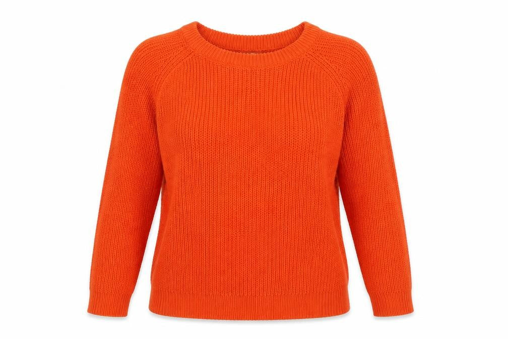 Tru Collection Womens Orange  Knit Pullover Jumper Size S