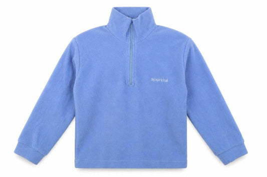 Front view of Sportful boys’ blue fleece jacket, size S