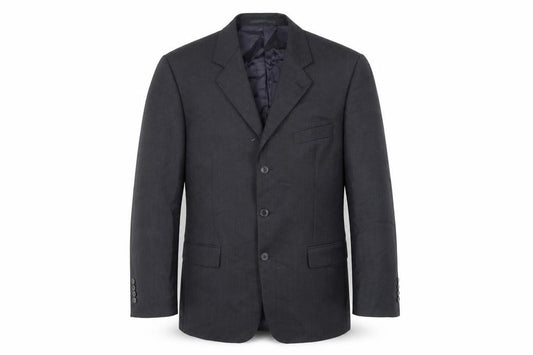 Front view of Hugo James men’s blue jacket suit jacket, size 40
