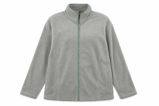 Front view of Bonmarché women’s green fleece jacket, size L