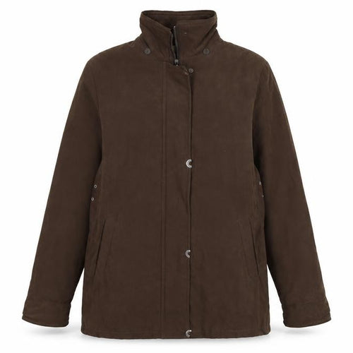 Classics Womens Brown  Velour Windbreaker Coat Size 14