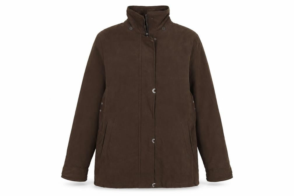 Classics Womens Brown  Velour Windbreaker Coat Size 14
