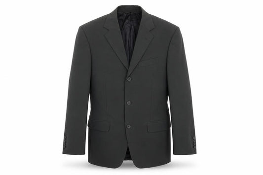 Front view of Ciro Citterio men’s grey rayon jacket suit jacket, size 36