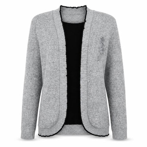 Glimpse Design Womens Grey  Knit Cardigan Jumper Size S