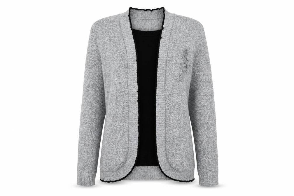 Glimpse Design Womens Grey  Knit Cardigan Jumper Size S