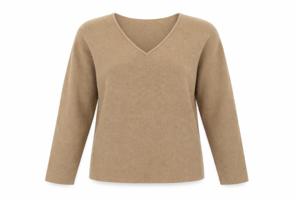 Front view of H&M women’s brown knit jumper, size S