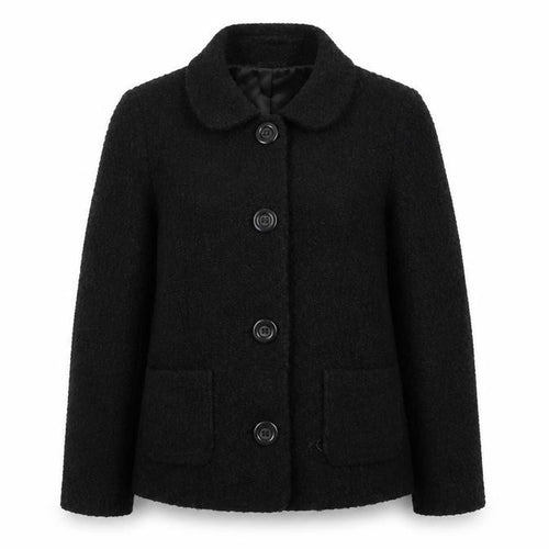 Preworn Womens Black   Overcoat Coat Size 16
