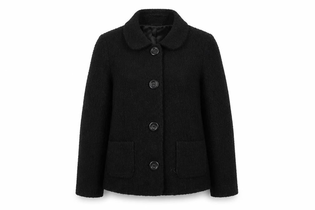 Preworn Womens Black   Overcoat Coat Size 16