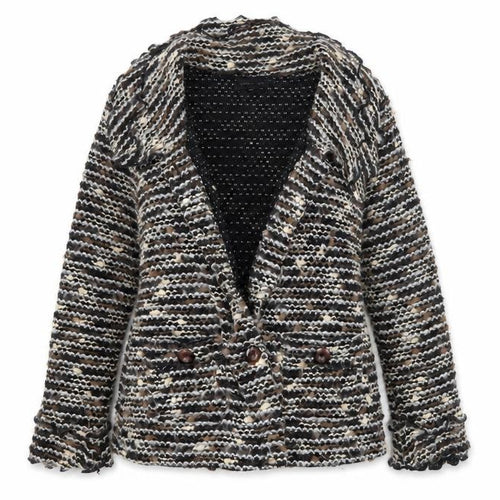 Sky Designs Womens Black Striped  Jacket Blazer Size M