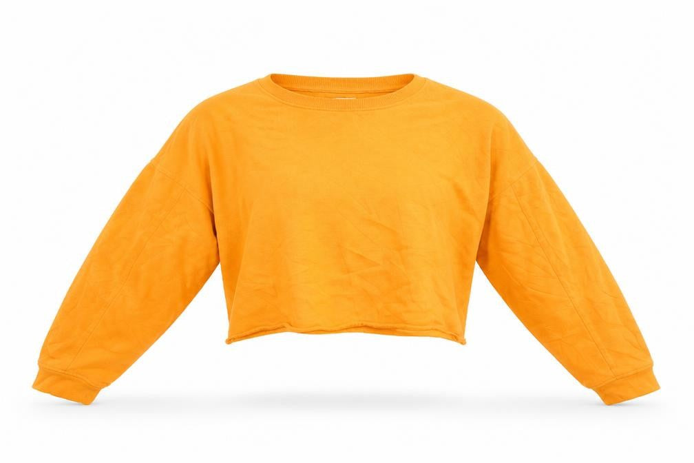 Front view of Zara women’s orange pullover sweatshirt, size S