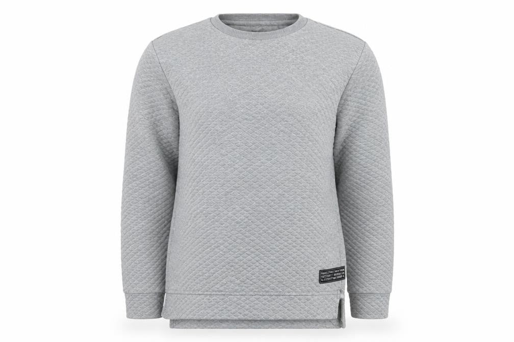 Front view of Primark boys’ grey pullover sweatshirt, size 11-12, years