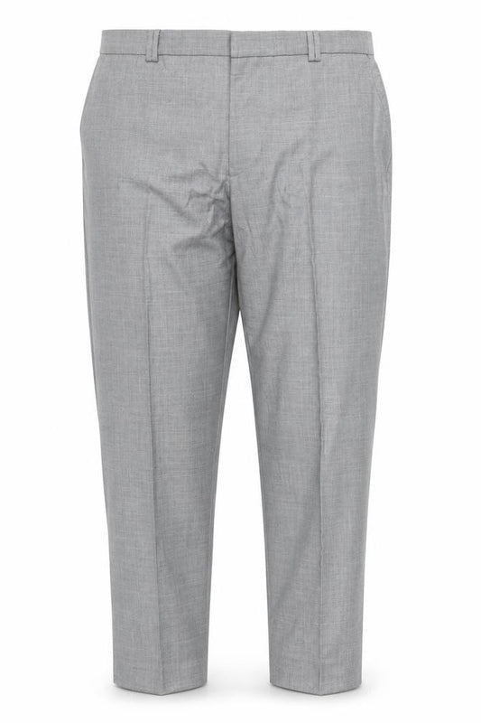 Front view of Marks & Spencer men’s grey dress pants trousers, size 18, 25-inch leg