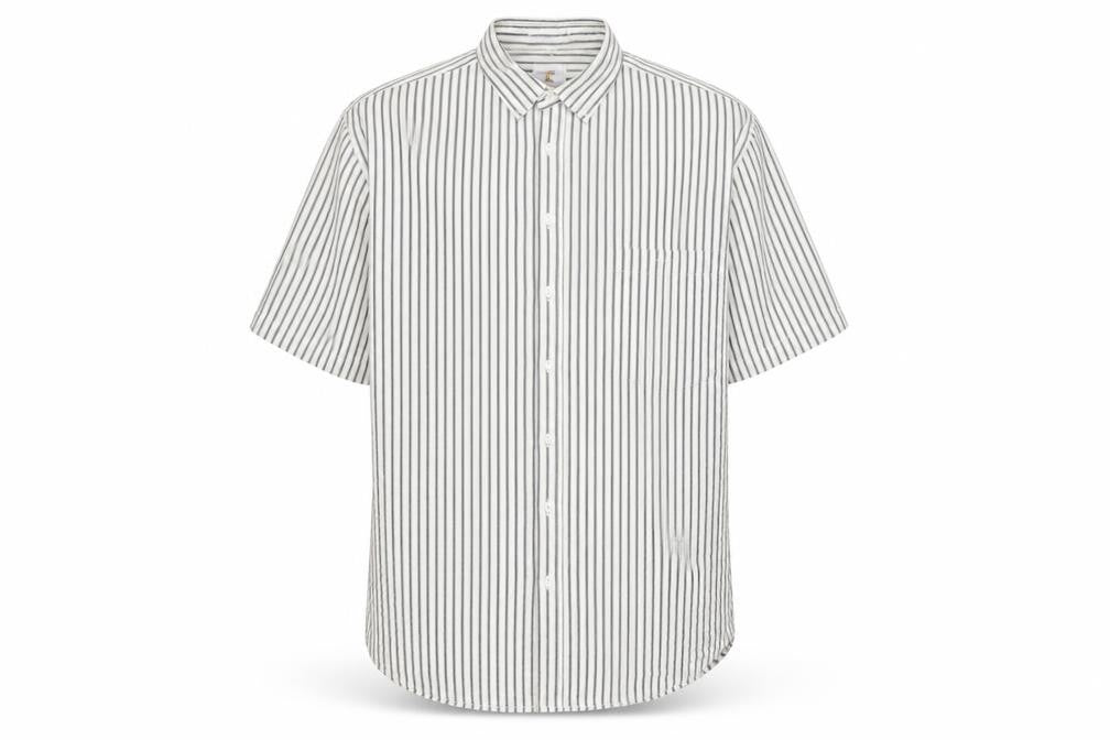 weekends only Mens White Striped   Button-Up Size L