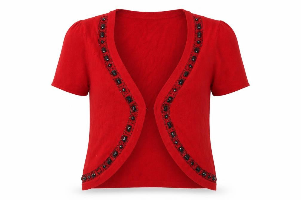 BM Womens Red  Knit Cardigan Jumper Size M