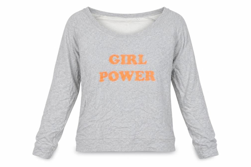 Organic Cotton Womens Grey   Pullover Jumper Size S  - Girl Power