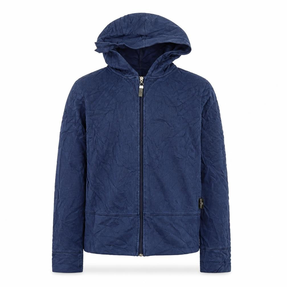 Front view of jasper boys’ blue full zip hoodie, size S
