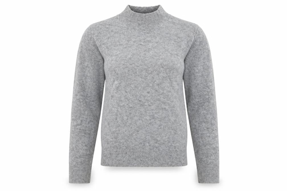 Front view of Atmosphere women’s grey knit jumper, size UK 8
