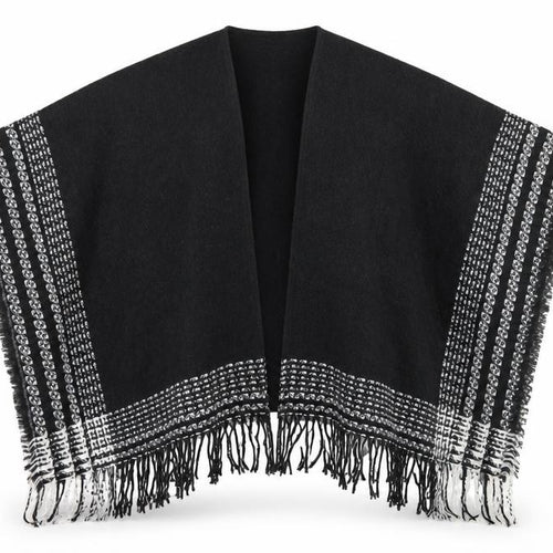 Preworn Womens Black Striped Knit Jacket  One Size