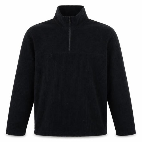Trader Mens Black  Fleece Pullover Sweatshirt Size S