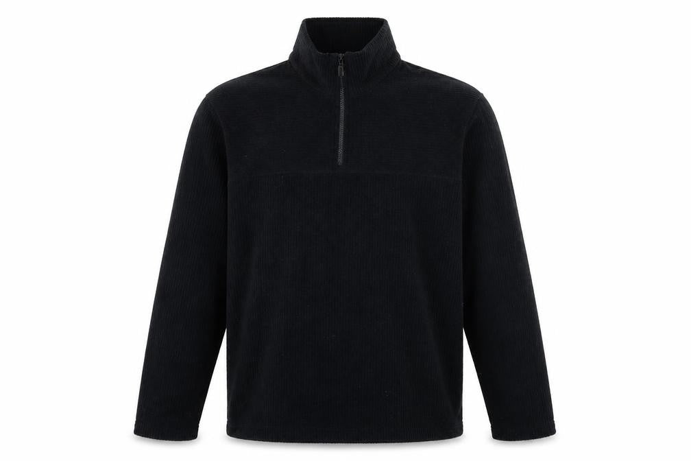 Trader Mens Black  Fleece Pullover Sweatshirt Size S