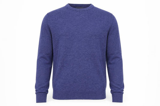 Front view of Cedarwood State men’s blue jumper, size L