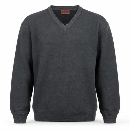 Marks and Spencer Mens Grey Striped Knit Pullover Jumper Size M