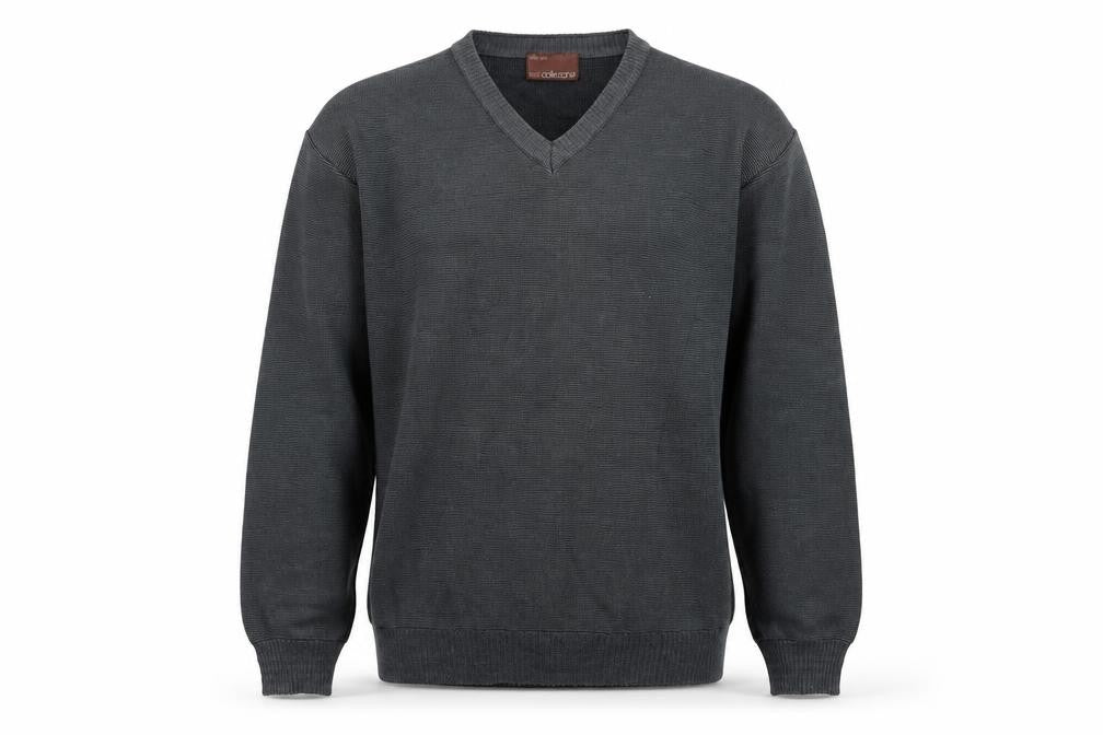 Marks and Spencer Mens Grey Striped Knit Pullover Jumper Size M
