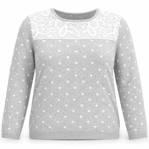 Damart Womens Grey Polka Dot  Pullover Jumper Size 14