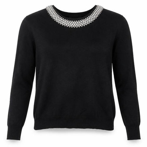 Mudflower Womens Black   Pullover Jumper Size S  - Beaded Collar