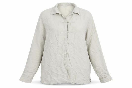 Front view of Marks & Spencer women’s green basic button-up, size UK 16