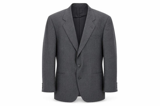 Front view of Preworn men’s grey jacket suit jacket, size 44