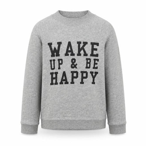 New Look Girls Grey   Pullover Sweatshirt Size 12 Years  - wake up and be happy