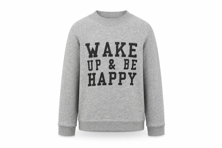 New Look Girls Grey   Pullover Sweatshirt Size 12 Years  - wake up and be happy