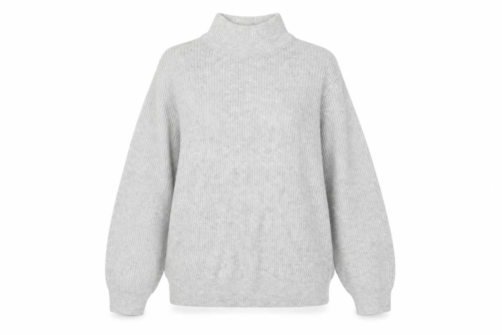Front view of Atmosphere women’s grey knit jumper, size UK 10