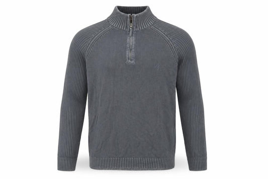 Front view of Maine New England men’s grey knit jumper, size M