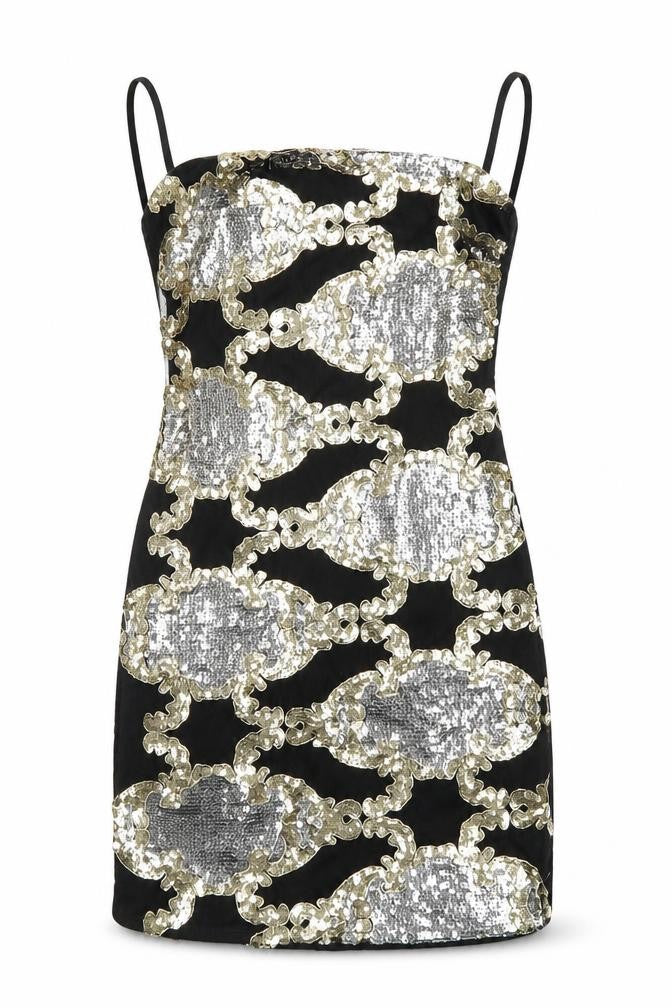 pretty little thing Womens Black Geometric  Mini  Size 4