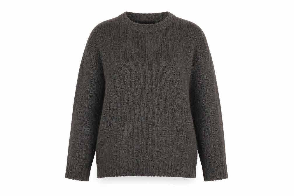 Front view of Atmosphere women’s grey knit jumper, size UK 12